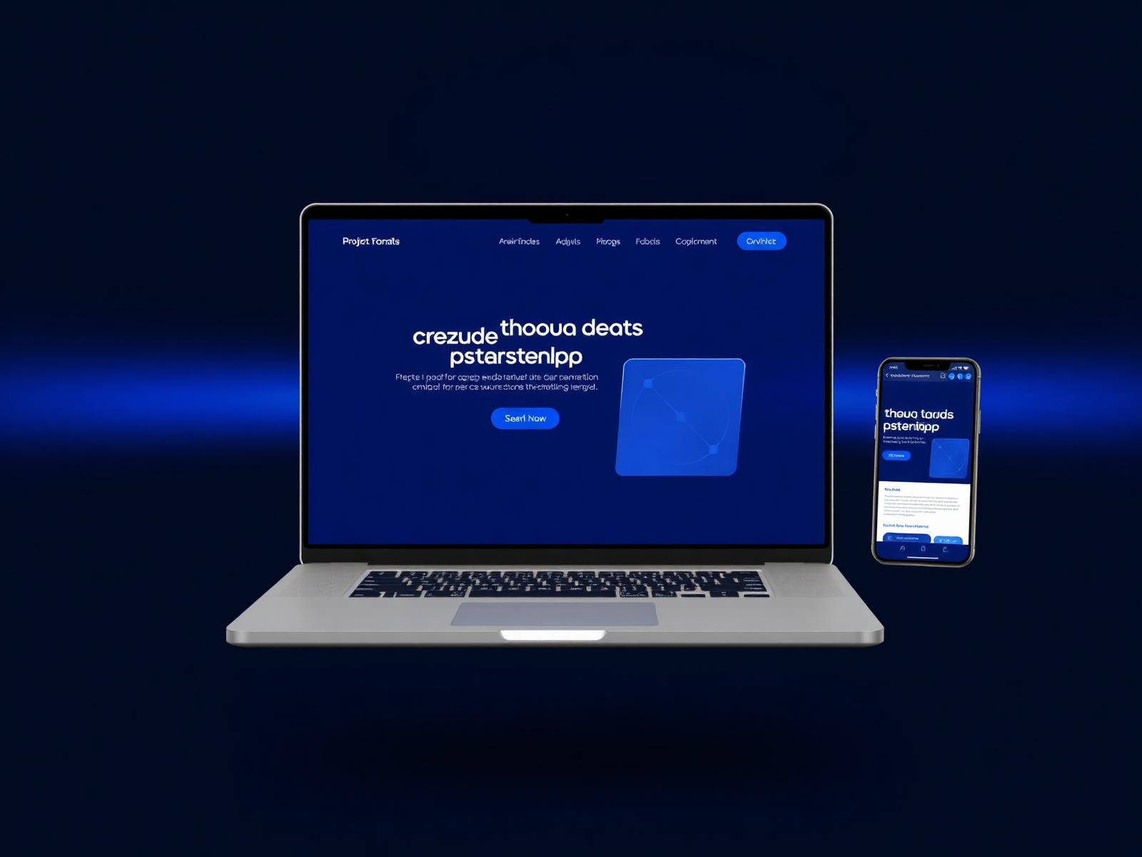Mockup de site profissional em notebook e celular